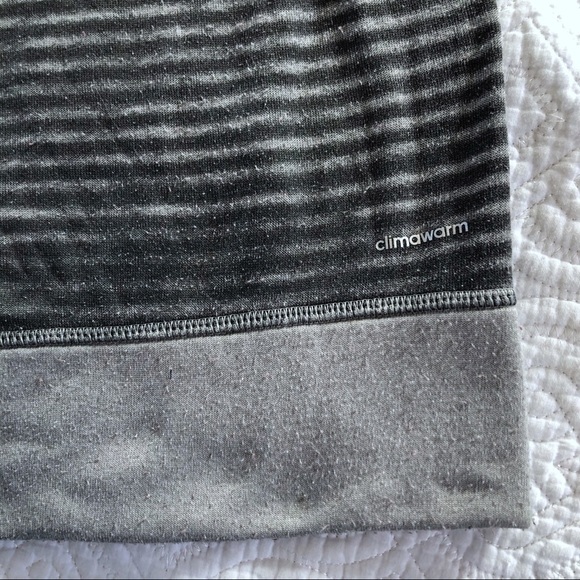Adidas Ultimate Hoodie Gray Striped Climawarm - Picture 9 of 10
